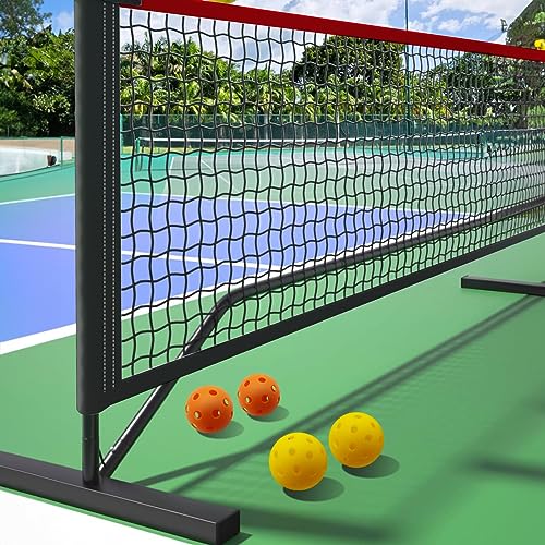 Pickleball Set with Net (22FT Pickleball Paddles Set of 4Includes 4 Premium Pickeball Paddles,1 Portable Net1 CarnBag,and 4 Pickleball Retriever4 Replacement Soft Grip