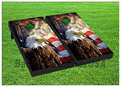 VINYL WRAPS Cornhole Boards DECALS USA Bald Eagle Bag Toss Game Stickers 224