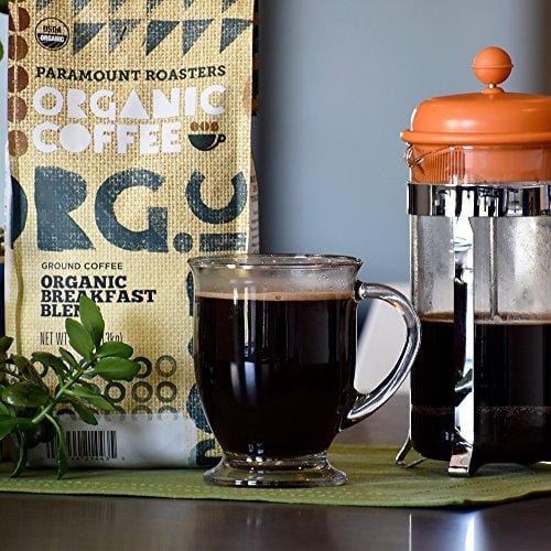Certified Organic Coffee, Breakfast Blend, Medium Roast from Paramount Roasters, 40 oz, Ground, USDA Certified, Kosher Certified