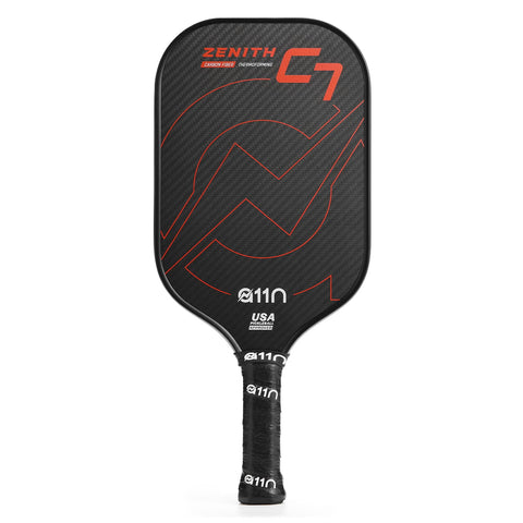 A11N Zenith C7-16mm Pickleball Paddle, T700 Carbon Fiber Thermoformed with Foam Injected Walls, USA Pickleball Approved, Elongated Shape, Red