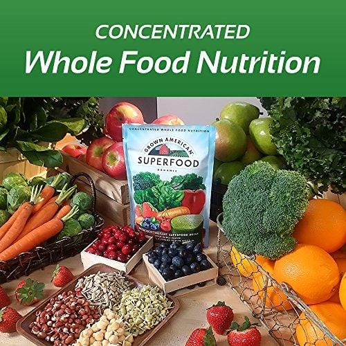 Grown American Superfood | 31 Organic Whole Fruits and Vegetables Condensed into a Single Delicious Drink | Concentrated Green Powder Made to Increase Energy and Performance Packed with Antioxidants