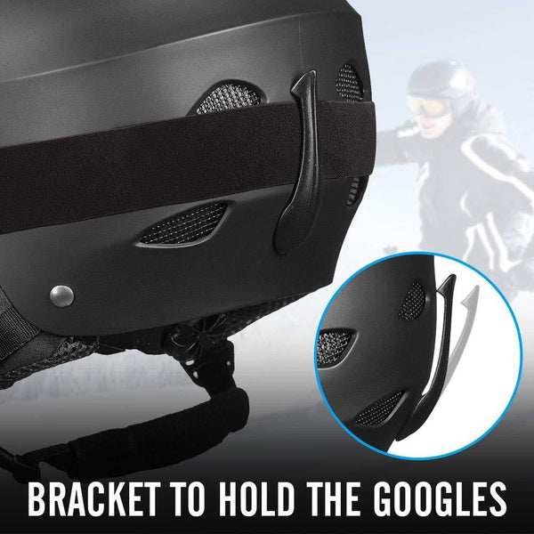 ILM Ski Helmet Snowboard Snow Sports Sled Skate Outdoor Recreation Gear for Men Women ASTM Certified (Black, L)