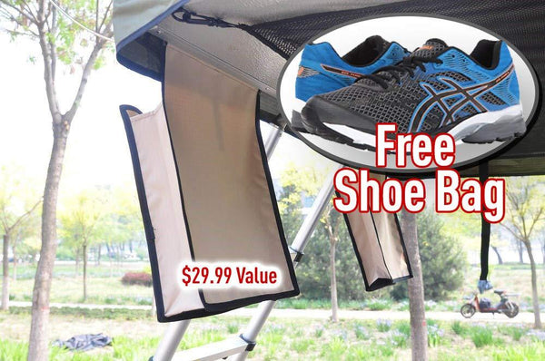 Offroading Gear Rooftop Tent, 48" x 84" x 50", Fits 2 People, for Truck/SUV/Car/Etc. - Tan