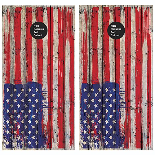 Cornhole Board Skin Wrap Decal - Vinyl Tournament Corn Hole Bean Bag Toss Sticker - Weather Resistant USA Flag Board Game - For Children Adults Colleges Festivals & Bars - 24.5x48.5 (USA)