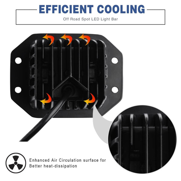 Flush Mount LED Light Bar YITAMOTOR 4Pcs 20W 4Inch Led Light Pods Spot Offroad Led Work Light Bar Driving Fog Light Boat Light Waterproof Pickup Truck Tacoma Bumper ATV UTV 12V,1 Year Warranty