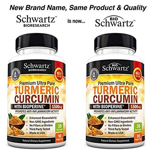Turmeric Curcumin with Bioperine 1500mg. Highest Potency Available. Premium Pain Relief & Joint Support with 95% Standardized Curcuminoids. Non-GMO, Gluten Free Turmeric Capsules with Black Pepper