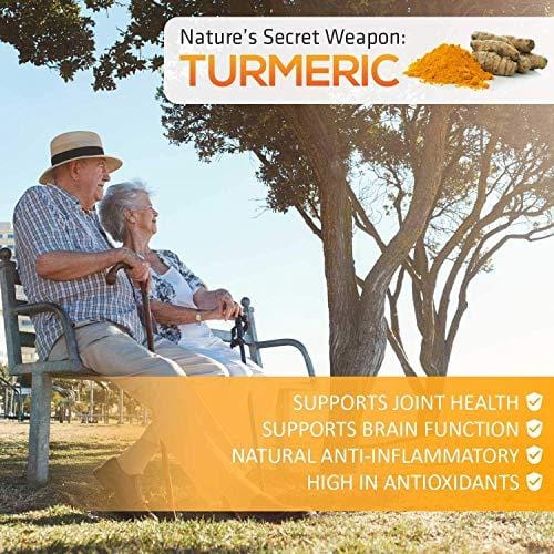 Turmeric Curcumin Max Potency 95% Curcuminoids 1950mg with Bioperine Black Pepper for Best Absorption, Best Vegan Joint Pain Relief, Made in USA, Turmeric Pills by Natures Nutrition - 180 Capsules