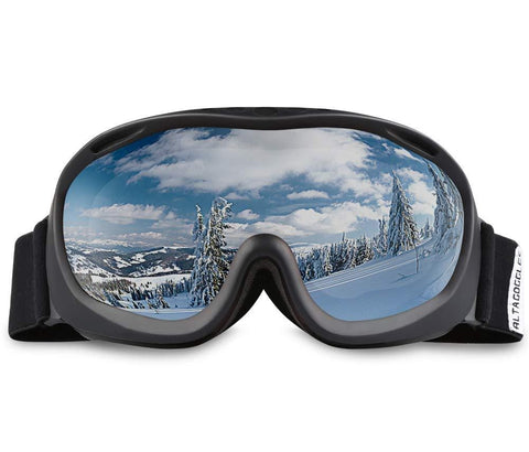 ALKAI Alta Ski Goggles, Snowboard Goggles Anti-Fog, 100% UV Protection, Double-Layer Spherical Lenses, Helmet Compatible Medium Fit Snow Goggles for Men & Women