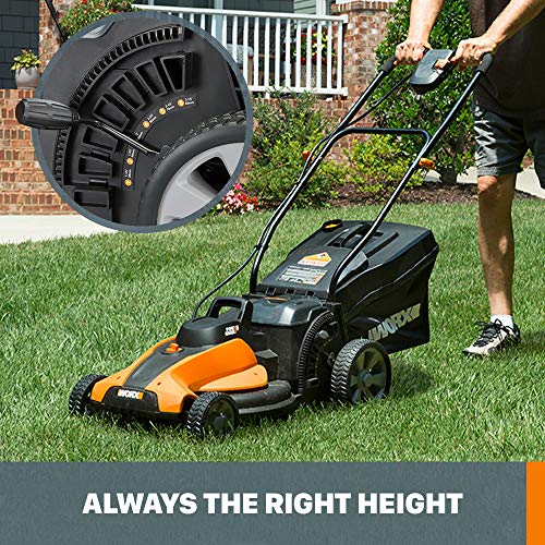 WORX WG744 40V Power Share 4.0 Ah 17" Lawn Mower w/ Mulching (2x20V Batteries),Orange