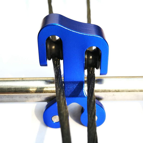 HRCHCG 3/8 inch Aluminum Compound Bow Cable Slide Archery Bow String Splitter Roller Glide Replacement Bowstring Separator Arrow Pulley (Blue)