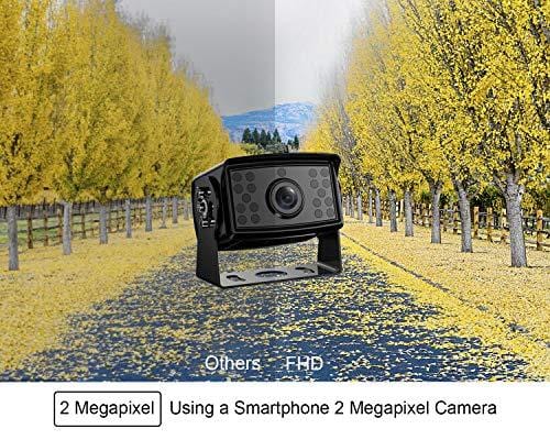 Fookoo Ⅱ HD Backup Camera Syste HD Backup Camera System Kit,1080P 7'' Split Screen Monitor+IP69 Waterproof Rear View Camera for Bus/Truck/Trailer/Box/RV/Trailer/Tractor/ 5th Wheel (FHD3)