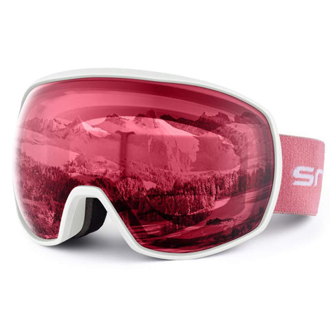 Snowledge Ski Snow Goggles for Men Women, OTG Snowboard Goggles with UV Protection, Anti-Fog Dual Lens Skiing Goggles for Skiing Snowboarding