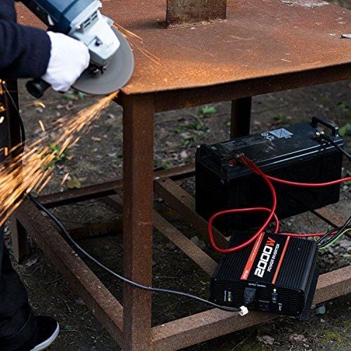 POTEK 2000W Power Inverter Three AC Outlets 12V DC to 110V AC Car Inverter with USB Port