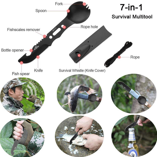 Tianers Gifts for Men Husband Dad Friend, Emergency Survival Kit 16 in 1, Upgrade Compact Survival Gear, Cool EDC Survival Tool for Cars, Camping, Hiking, Hunting, Fishing, Adventure Accessorie