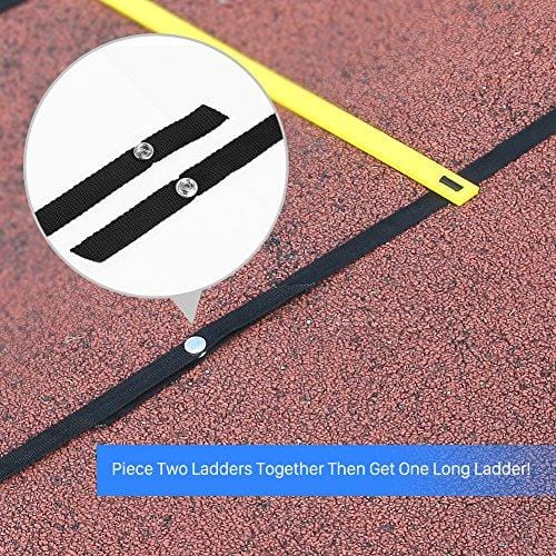 GHB Pro Agility Ladder Agility Training Ladder Speed Flat Rung with Carrying Bag 12 Rungs