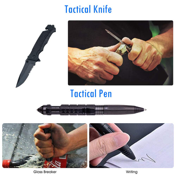 SPUNKER Survival Gear - 15 in 1 Emergency Backpack Survival Kit - Survival Tool for Camping, Hiking, Hunting, Fishing - Gifts for Men Dad Husband Boyfriend Teen Boy