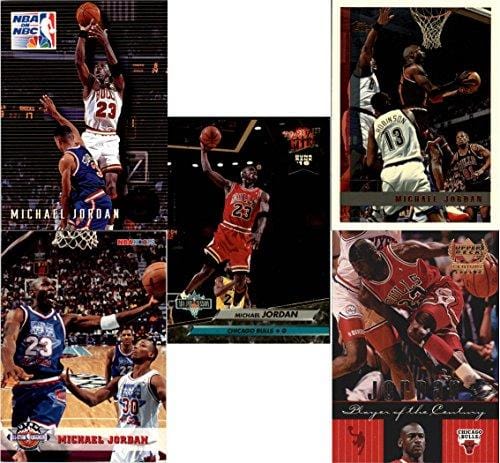 Michael Jordan MJ (5) Assorted Basketball Cards Bundle - Chicago Bulls Trading Cards - MVP # 23