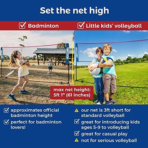 Boulder Portable Badminton Net Set 17 Ft Size for Tennis, Soccer Ten