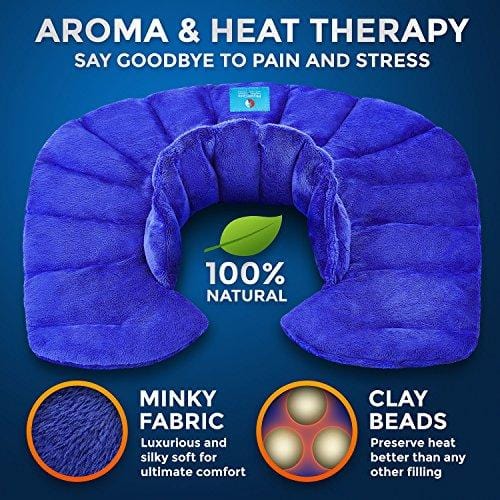 Neck and Shoulder Wrap - Natural Moist Heat Therapy for Muscle Pain, Tension Relief, Aches, Migraines, Headaches, and Arthritis - Instant Relief with deep Heat and Herbal Aromatherapy.