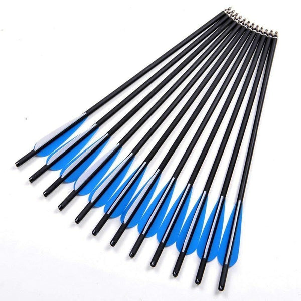 Jocoo 20" Carbon Crossbow Bolts Hunting Archery Arrows with 4" vanes and Replaced Arrowhead/Tip (12 Pack)