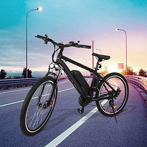 Kemanner 26 inch Electric Mountain Bike 21 Speed 36V 8A Lithium Battery Electric Bicycle for Adult (Black-New)