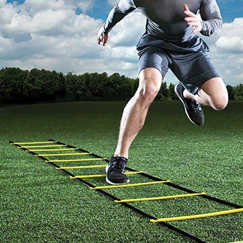 GHB Pro Agility Ladder Agility Training Ladder Speed Flat Rung with Carrying Bag 12 Rungs