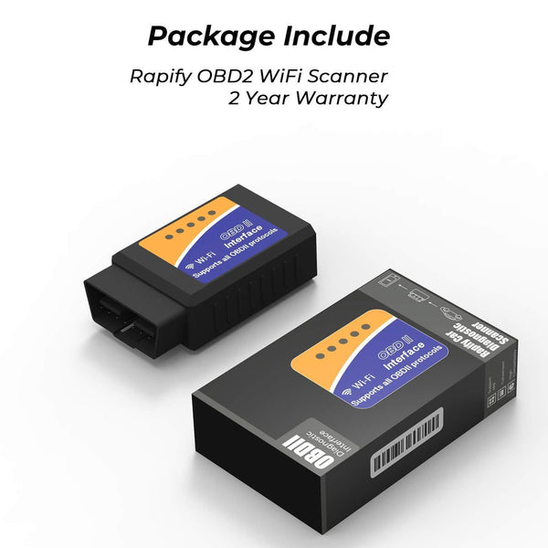 Rapify OBD2 Scanner WiFi Check Engine Light OBD Scan Tool Adapter Easy to Use Code Reader Reads and Clear Code Auto Scanner for iOS Android Windows Devices
