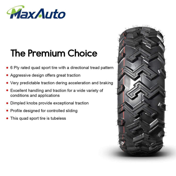 MaxAuto ATV/UTV Tires 24x8-12 24x8x12 6 Ply Tubeless,2 Set