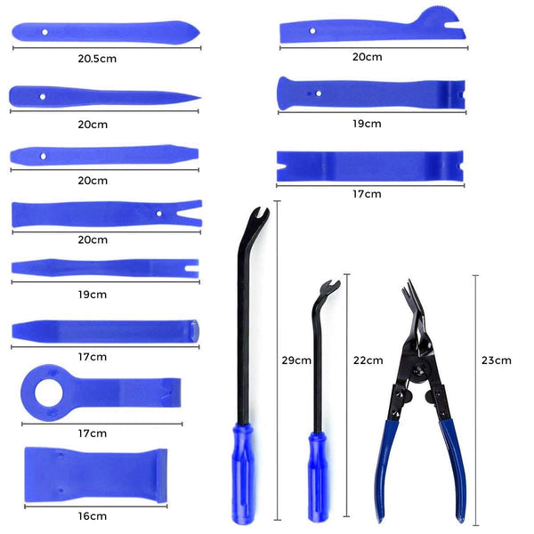19Pcs Trim Removal Tool,Car Panel Door Audio Trim Removal Tool Kit, Auto Clip Pliers Fastener Remover Pry Tool Set with Storage Bag