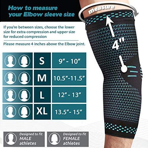 POWERLIX Elbow Brace Compression Support (Pair) - Elbow Sleeve for Tendonitis, Tennis Elbow Brace and Golfers Elbow Treatment, Arthritis, Workouts, Weightlifting – Reduce Elbow Pain