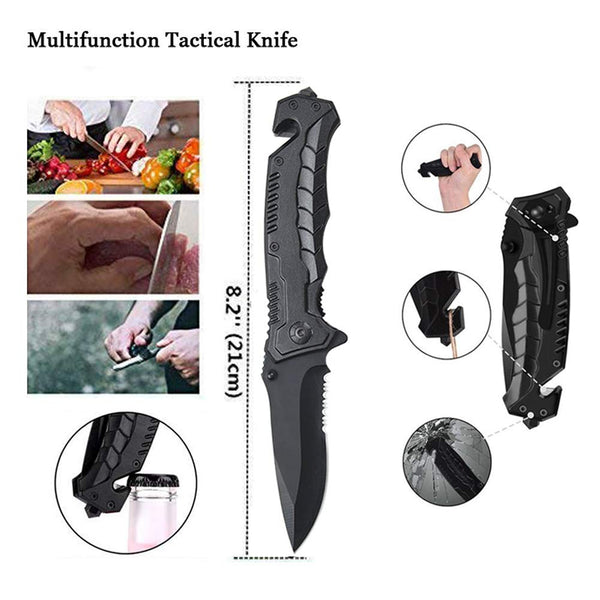 Tianers Gifts for Men Husband Dad Friend, Emergency Survival Kit 16 in 1, Upgrade Compact Survival Gear, Cool EDC Survival Tool for Cars, Camping, Hiking, Hunting, Fishing, Adventure Accessorie