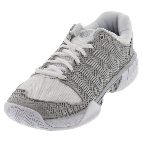 K-Swiss Women's Hypercourt Express Tennis Shoe (White/Silver, 10 M US) [product _type] K-Swiss - Ultra Pickleball - The Pickleball Paddle MegaStore