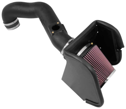 K&N Cold Air Intake Kit with Washable Air Filter:  20016-2018 Nissan Titan XD, 5.0L V8 Diesel, Black HDPE Tube with Red Oiled Filter, 63-6017