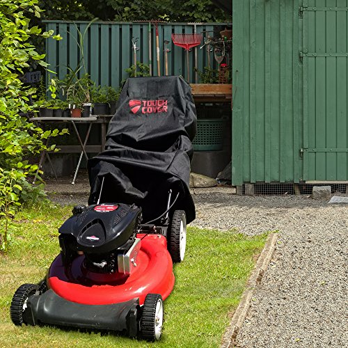 ToughCover Premium Waterproof Lawn Mower Cover Heavy Duty 600D Marine Grade Fabric. Universal Fit. Weather, UV & Mold Protection. with Drawstring Storage Bag.