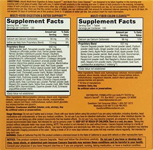 Ultimate Cleanse by Nature's Secret | Cleansing, Detoxification & Elimination, Two 120 Tablet Bottles