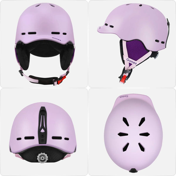 Gonex Ski Helmet, Snowboard Helmet with Detachable Inner Padding, Lightweight Helmet for Women & Young Size M Pink
