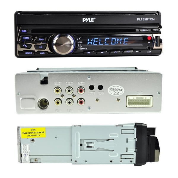 Pyle Car Stereo Receiver System & Backup Camera Kit Touch-Screen Headunit Radio CD/DVD Player | Bluetooth Wireless Streaming | Hands-Free Talking | USB/MP3/AUX/AM/FM Radio | Single DIN (PLT85BTCM)