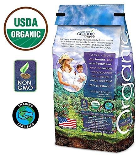 5LB Cafe Don Pablo Subtle Earth Organic Gourmet Coffee - Medium Dark Roast - Whole Bean Coffee - USDA Certified Organic Arabica Coffee - (5 lb) Bag