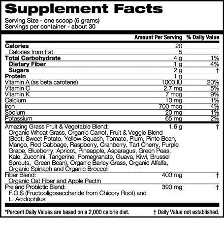 Amazing Grass, Organic Vegan Kids Superfood Powder with 30+ fruits & Super Greens, Flavor: Outrageous Chocolate, 30 Servings