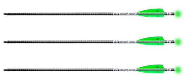 Tenpoint Evo-X Center Punch Carbon Crossbow Arrows with Omni-Brite 2.0 Lighted Nocks 20", 3-Pack (HEA-734.3)