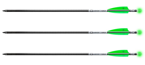 Tenpoint Evo-X Center Punch Carbon Crossbow Arrows with Omni-Brite 2.0 Lighted Nocks 20", 3-Pack (HEA-734.3)