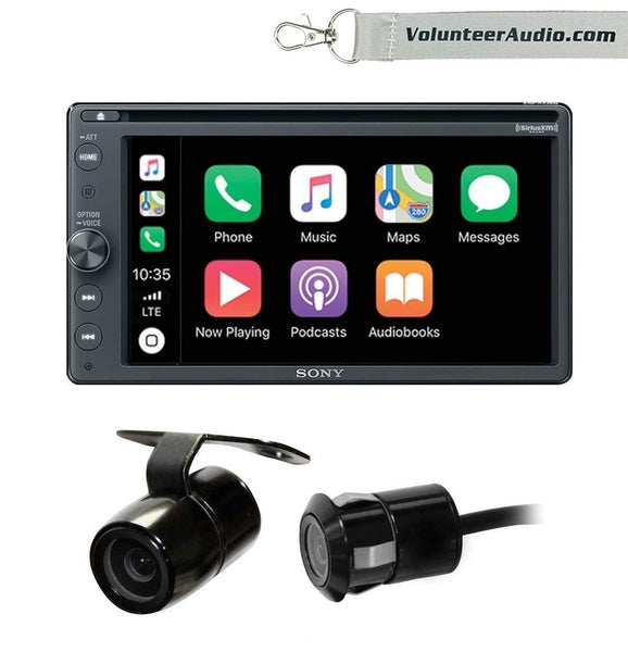 Sony XAV-AX210SXM 6.4" Double Din Touchscreen Digital Media Player with Apple CarPlay, Android Auto, SiriusXM Tuner and Free Reverse Backup Camera Included