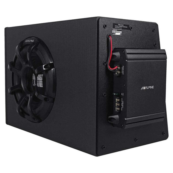Alpine 250W Powered Sub Enclosure with 10 Inch Bassline Subwoofer & Amp PWA-S10V