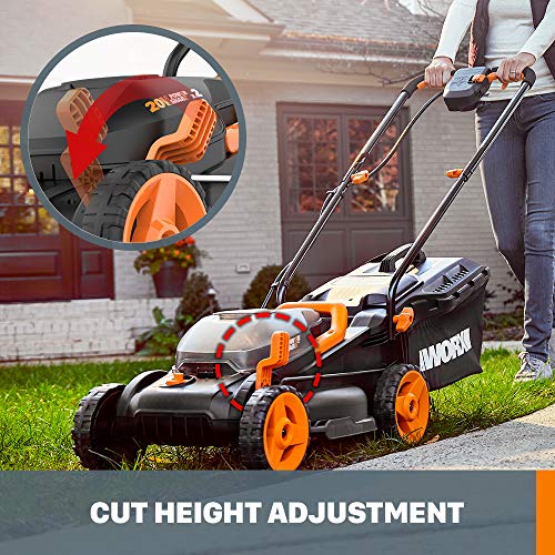 WORX WG779 40V Power Share 4.0 Ah 14" Lawn Mower w/ Mulching & Intellicut (2x20V Batteries)