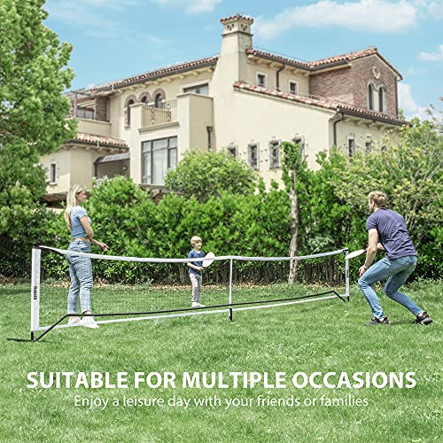 VIVOHOME Portable 22FT Picklenet Pickleball Net Set System with Metal Frame Stand and Strong PE Net with Carrying Bag for Kids Volleyball, Tennis, Pickleball, Soccer