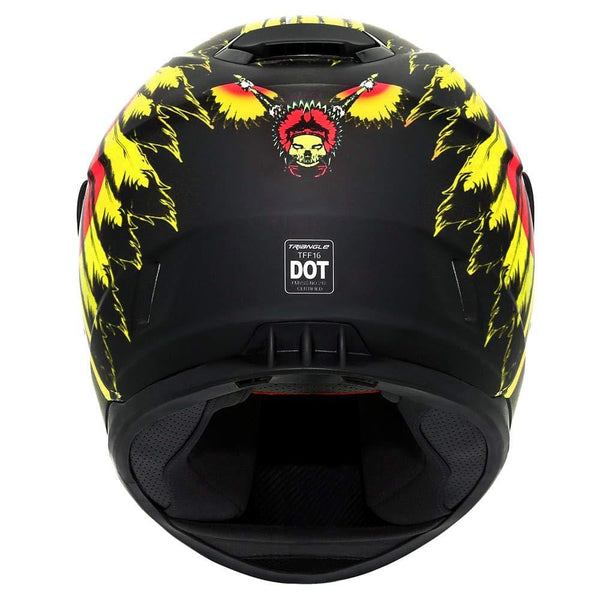 Triangle Full Face Lightweight, Aerodynamic, Comfortable Street Bike Motorcycle Helmets DOT Approved (Indian Yellow, X-Large)