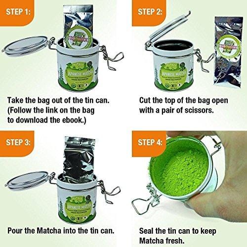 Premium Japanese Matcha Green Tea Powder - 1st Harvest Ceremonial HIGHEST Grade - USDA & JAS Organic - From Japan 30g Tin [1.06oz] - Perfect for Starbucks Latte, Shake, Smoothies & Baking