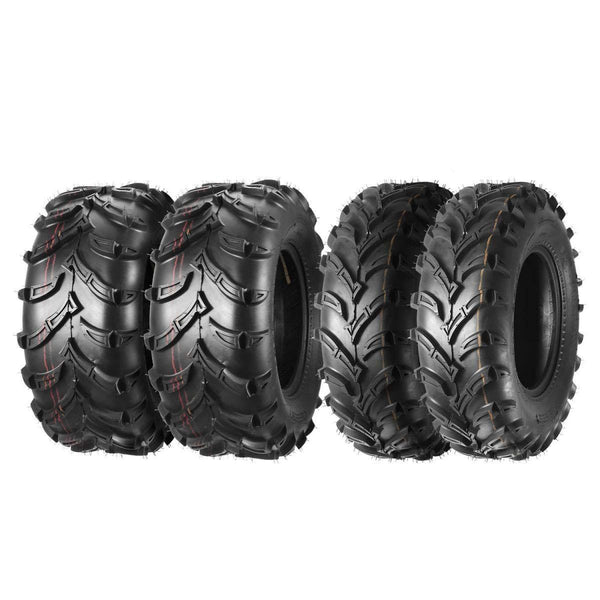 MaxAuto Full Set of 4 ATV/UTV Tires 25x8-12 25x8x12 Front & 25x10-12 25x10x12 Rear 6PR Mud