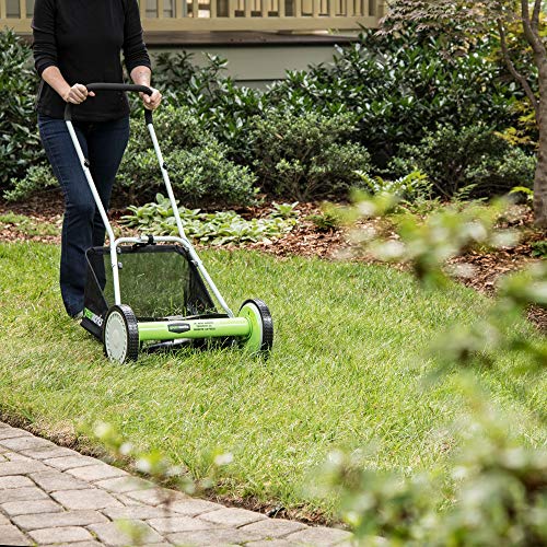 Greenworks 16-Inch Reel Lawn Mower with Grass Catcher 25052