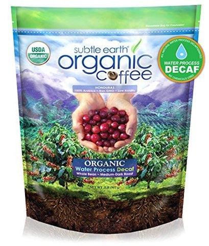 2LB Cafe Don Pablo Subtle Earth Organic Swiss Water Process Decaf - Medium-Dark Roast - Whole Bean Coffee USDA Certified Organic, 2 Pound